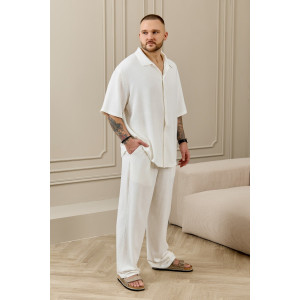 Брюки мужские "Линкольн-3" фактурное полотно (р-ры: 48-58) белый Брюки мужские "Линкольн-3" фактурное полотно (р-ры: 48-58) белый