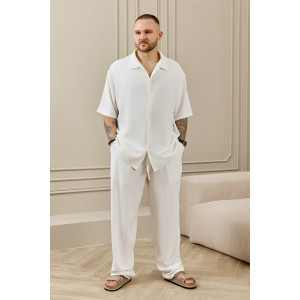 Брюки мужские "Линкольн-3" фактурное полотно (р-ры: 48-58) белый Брюки мужские "Линкольн-3" фактурное полотно (р-ры: 48-58) белый