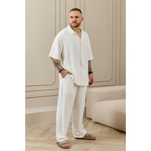 Брюки мужские "Линкольн-3" фактурное полотно (р-ры: 48-58) белый Брюки мужские "Линкольн-3" фактурное полотно (р-ры: 48-58) белый