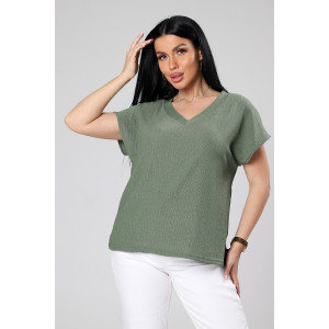 Блузка женская М-1044 вискоза (р-ры: 48-56) хаки Блузка женская М-1044 вискоза (р-ры: 48-56) хаки