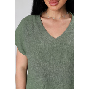 Блузка женская М-1044 вискоза (р-ры: 48-56) хаки Блузка женская М-1044 вискоза (р-ры: 48-56) хаки