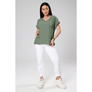 Блузка женская М-1044 вискоза (р-ры: 48-56) хаки Блузка женская М-1044 вискоза (р-ры: 48-56) хаки