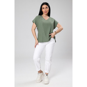 Блузка женская М-1044 вискоза (р-ры: 48-56) хаки Блузка женская М-1044 вискоза (р-ры: 48-56) хаки