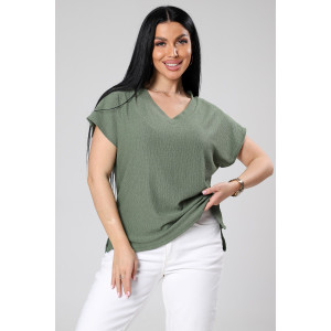 Блузка женская М-1044 вискоза (р-ры: 48-56) хаки Блузка женская М-1044 вискоза (р-ры: 48-56) хаки