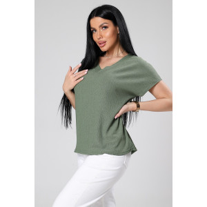 Блузка женская М-1044 вискоза (р-ры: 48-56) хаки Блузка женская М-1044 вискоза (р-ры: 48-56) хаки