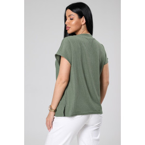 Блузка женская М-1044 вискоза (р-ры: 48-56) хаки Блузка женская М-1044 вискоза (р-ры: 48-56) хаки