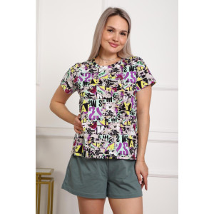 Костюм двойка женский 01077 кулирка (р-ры: 44-56) мятный