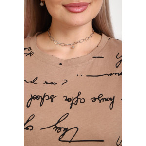 Костюм двойка женский 01077 кулирка (р-ры: 44-56) капучино