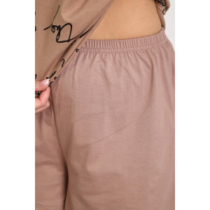 Костюм двойка женский 01077 кулирка (р-ры: 44-56) капучино