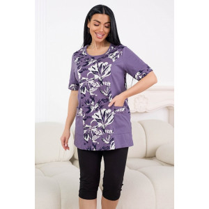 Футболка женская 0005-26 кулирка (р-ры: 52-64) сирень