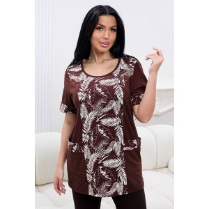 Футболка женская 0005-35 кулирка (р-ры: 52-64) коричневый