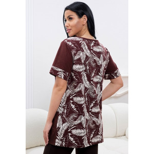 Футболка женская 0005-35 кулирка (р-ры: 52-64) коричневый