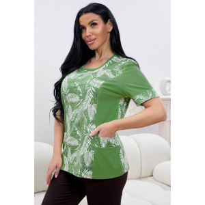 Футболка женская 0004-27 кулирка (р-ры: 50-64) фисташковый