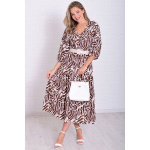 Платье женское Ф1074м штапель (р-ры: 46-56) коричневый