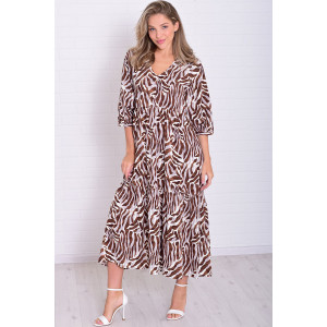 Платье женское Ф1074м штапель (р-ры: 46-56) коричневый