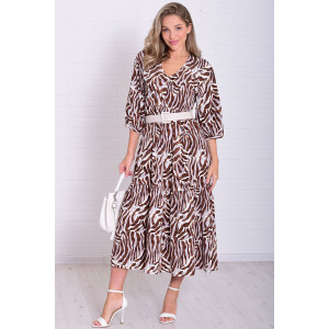 Платье женское Ф1074м штапель (р-ры: 46-56) коричневый