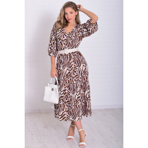 Платье женское Ф1074м штапель (р-ры: 46-56) коричневый