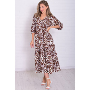 Платье женское Ф1074м штапель (р-ры: 46-56) коричневый