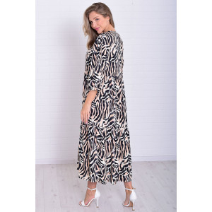 Платье женское Ф1074н штапель (р-ры: 46-56) черно-белый