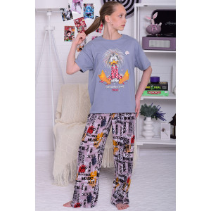 Пижама подростковая 12114 кулирка (р-ры: 36-44) серый Пижама подростковая 12114 кулирка (р-ры: 36-44) серый