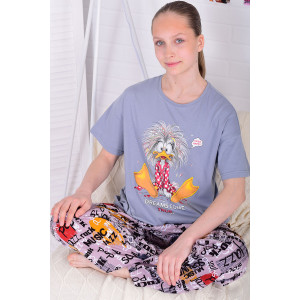 Пижама подростковая 12114 кулирка (р-ры: 36-44) серый Пижама подростковая 12114 кулирка (р-ры: 36-44) серый