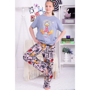 Пижама подростковая 12114 кулирка (р-ры: 36-44) серый Пижама подростковая 12114 кулирка (р-ры: 36-44) серый