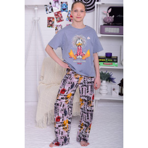 Пижама подростковая 12114 кулирка (р-ры: 36-44) серый Пижама подростковая 12114 кулирка (р-ры: 36-44) серый