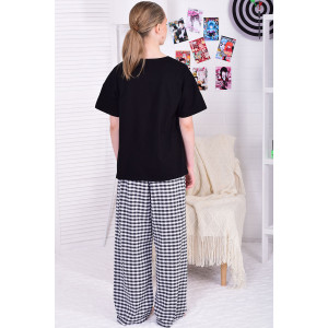 Пижама подростковая 12112 кулирка (р-ры: 36-44) черный Пижама подростковая 12112 кулирка (р-ры: 36-44) черный