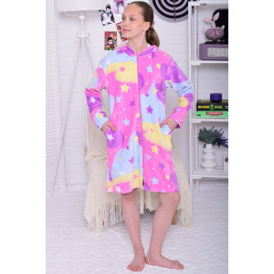 Халат подростковый 12113 велюр (р-ры: 34-46) розовый Халат подростковый 12113 велюр (р-ры: 34-46) розовый