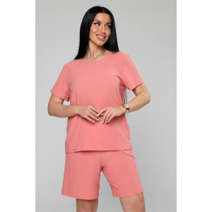 Костюм двойка женский М-1045 жатка (р-ры: 48-50) персик