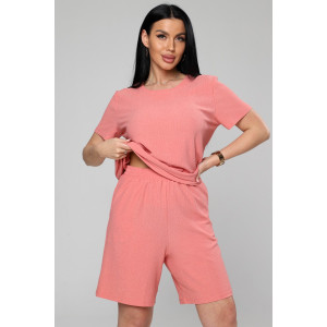 Костюм двойка женский М-1045 жатка (р-ры: 48-50) персик