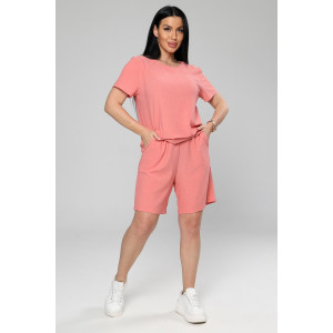 Костюм двойка женский М-1045 жатка (р-ры: 48-50) персик