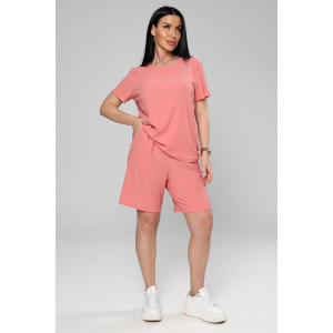 Костюм двойка женский М-1045 жатка (р-ры: 48-50) персик