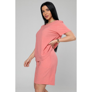 Костюм двойка женский М-1045 жатка (р-ры: 48-50) персик