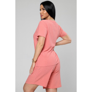 Костюм двойка женский М-1045 жатка (р-ры: 48-50) персик