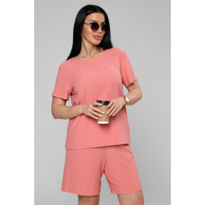 Костюм двойка женский М-1045 жатка (р-ры: 48-50) персик