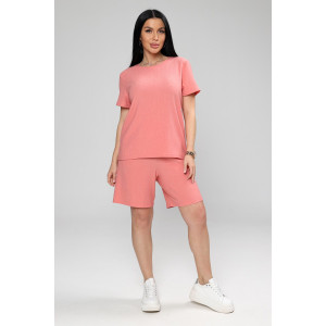 Костюм двойка женский М-1045 жатка (р-ры: 48-50) персик