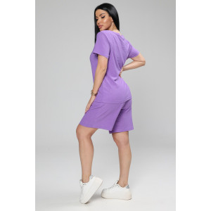 Костюм двойка женский М-1045 жатка (р-ры: 48-50) лаванда