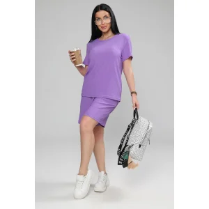 Костюм двойка женский М-1045 жатка (р-ры: 48-50) лаванда