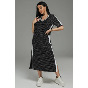 Платье женское "Либретта" футер 2-х нитка с лайкрой (р-ры: 48-58) черный