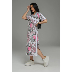 Платье женское "Либретта" футер 2-х нитка с лайкрой (р-ры: 48-58) пудра