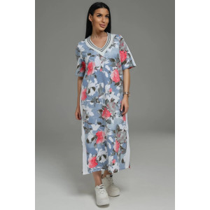 Платье женское "Либретта" футер 2-х нитка с лайкрой (р-ры: 48-58) голубой