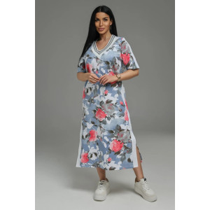 Платье женское "Либретта" футер 2-х нитка с лайкрой (р-ры: 48-58) голубой