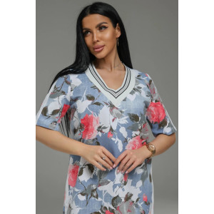 Платье женское "Либретта" футер 2-х нитка с лайкрой (р-ры: 48-58) голубой