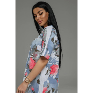 Платье женское "Либретта" футер 2-х нитка с лайкрой (р-ры: 48-58) голубой