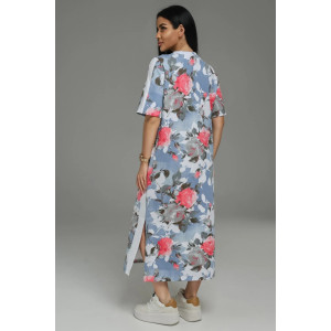 Платье женское "Либретта" футер 2-х нитка с лайкрой (р-ры: 48-58) голубой