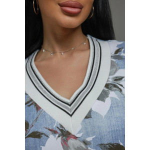 Платье женское "Либретта" футер 2-х нитка с лайкрой (р-ры: 48-58) голубой