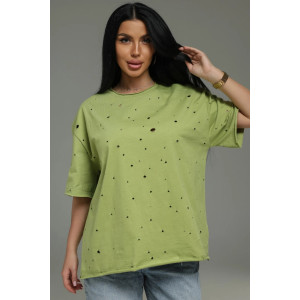 Футболка женская "Винтаж" кулирка пенье деворе (р-ры: 48-58) салатовый