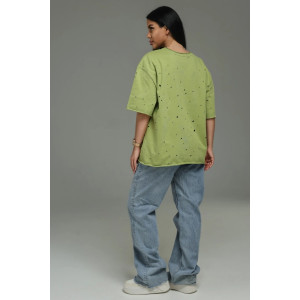 Футболка женская "Винтаж" кулирка пенье деворе (р-ры: 48-58) салатовый