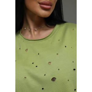 Футболка женская "Винтаж" кулирка пенье деворе (р-ры: 48-58) салатовый